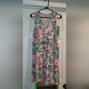 Lilly Pulitzer Lorina Swing Dress in Mandevilla Baby "Always Worth It" print